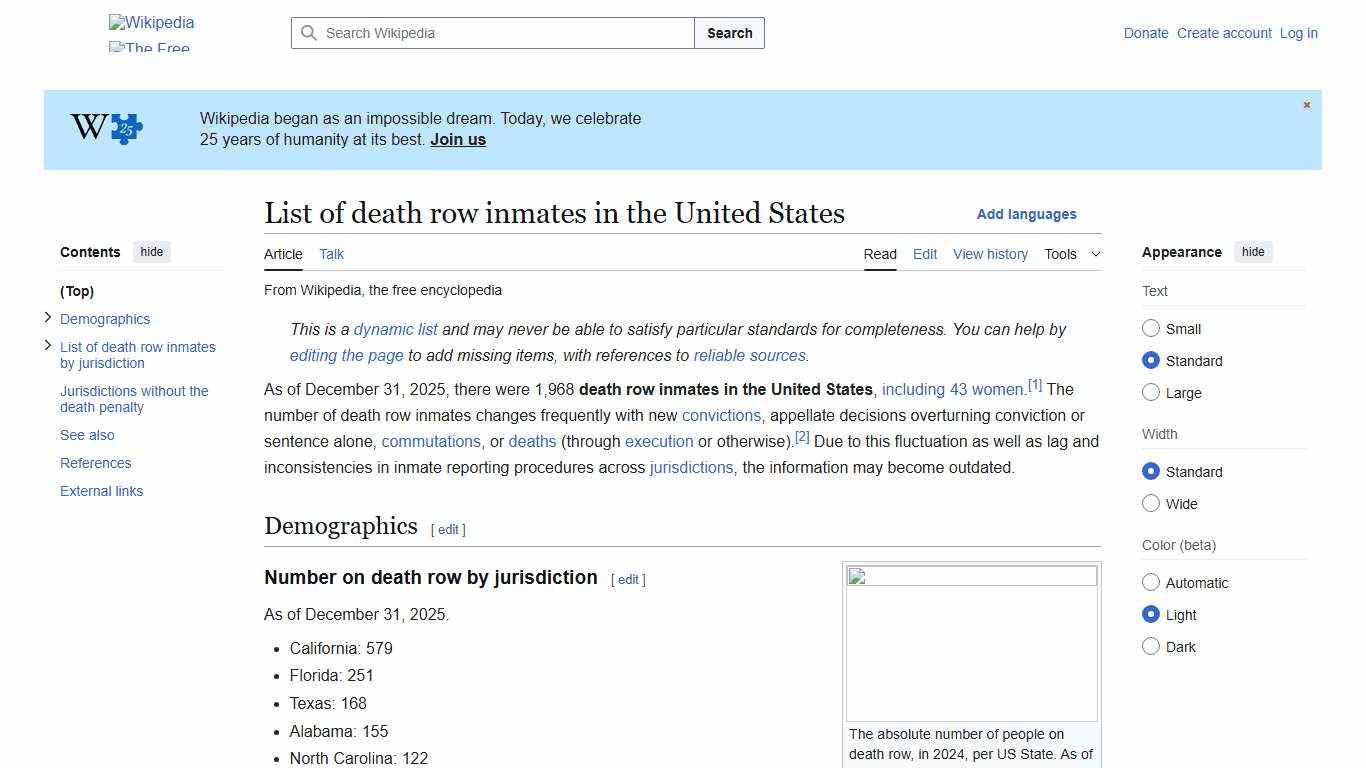 List of death row inmates in the United States - Wikipedia